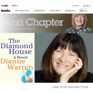 Dianne Warren and the cover of her book appear on the CBC Books webpage